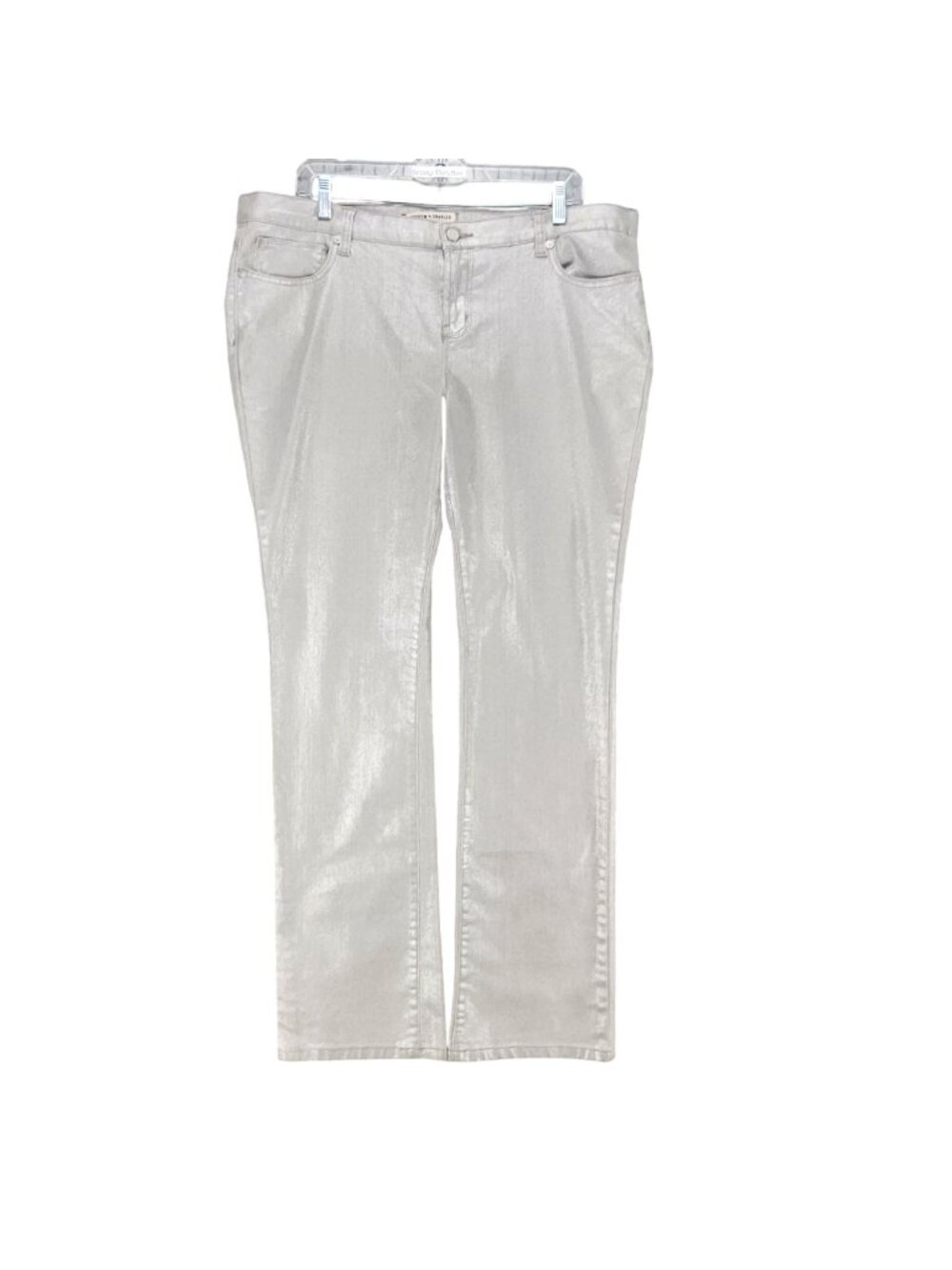 Andrew Charles Jeans Womens 32 Gray Silver Shimmer Stretch Denim Bootcut